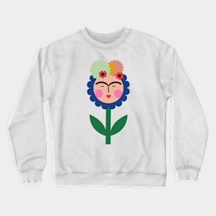 Flower Frida kahlo mexican feminist painter viva la vida Crewneck Sweatshirt